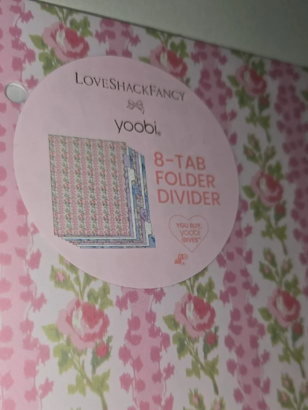 LoveShackFancy x Yoobi Blooming Heirloom 8-Tab Folder Divider set.